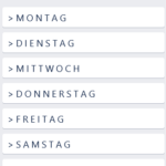 Screenshot Trell Liste mit Wochentagen