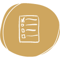 gezeichnete Liste auf goldenem Kreis